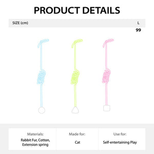 Product details showing three color variations—pink, green, and blue—with materials, size, and usage details.