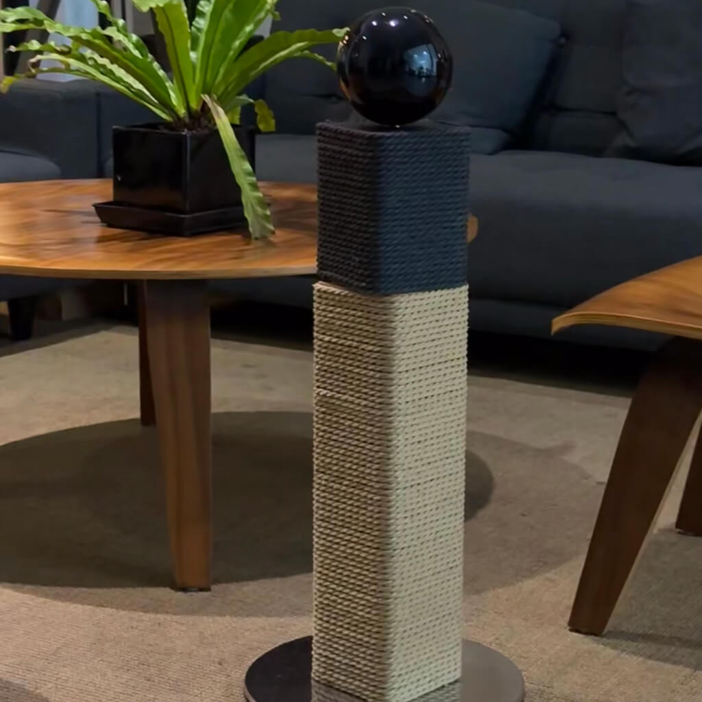 Stylish and scratch-resistant Matchstick Cat Scratching Post in a contemporary setting.