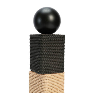 Matchstick inspo design cat scratching post, with black wooden sphere on top, adds a touch of sophistication in cat furniture and home decor.