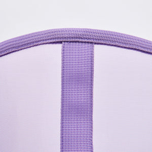 Close-up of the durable Purple Reversible Mesh Elizabeth Cone, highlighting its quality and breathable material.